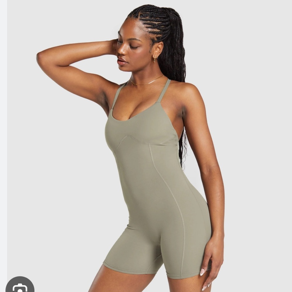 NWOT Gymshark All In One Bodysuit Linen Brown